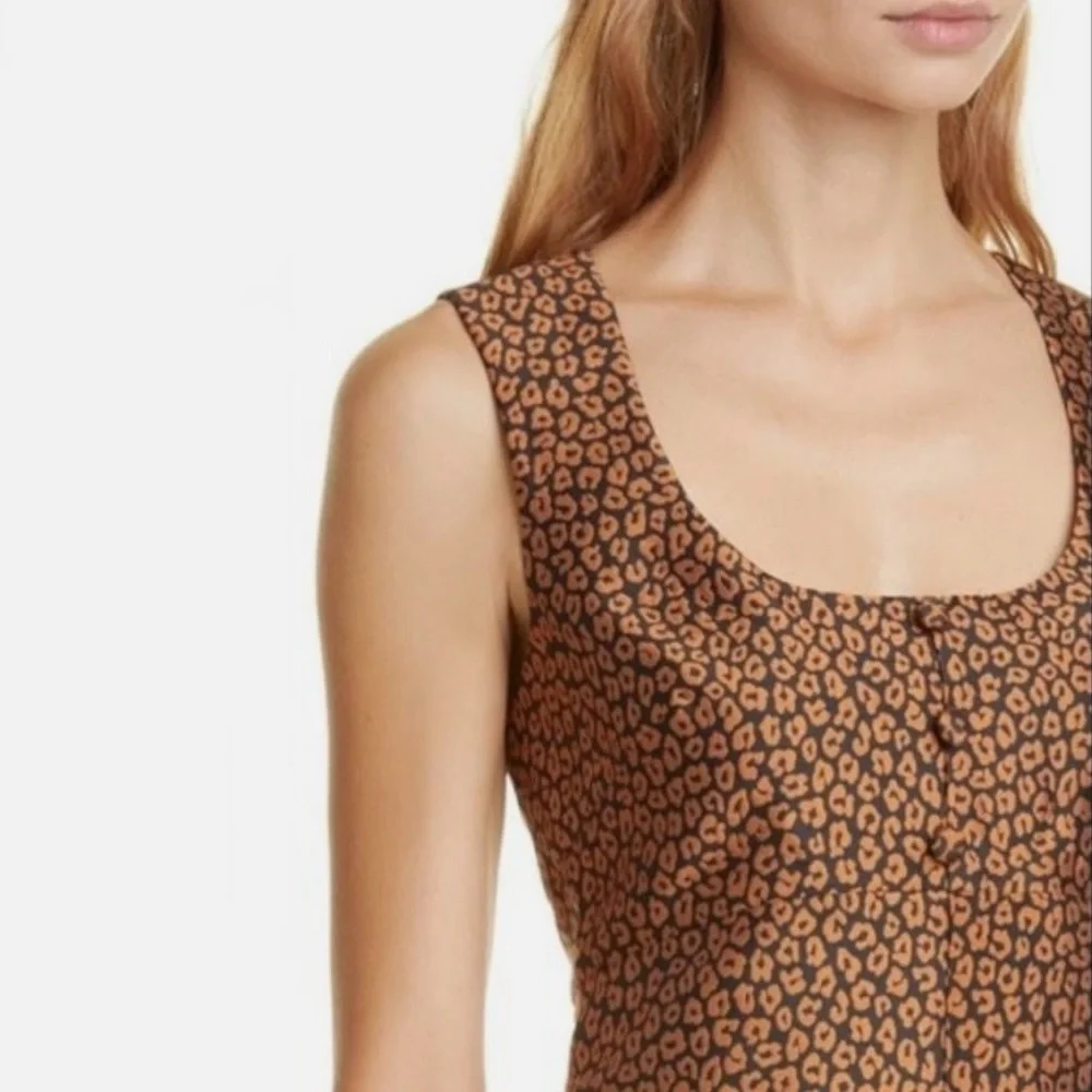 KATE SPADE Brown and Black Leopard-Print Mini Dress Women’s Size 8